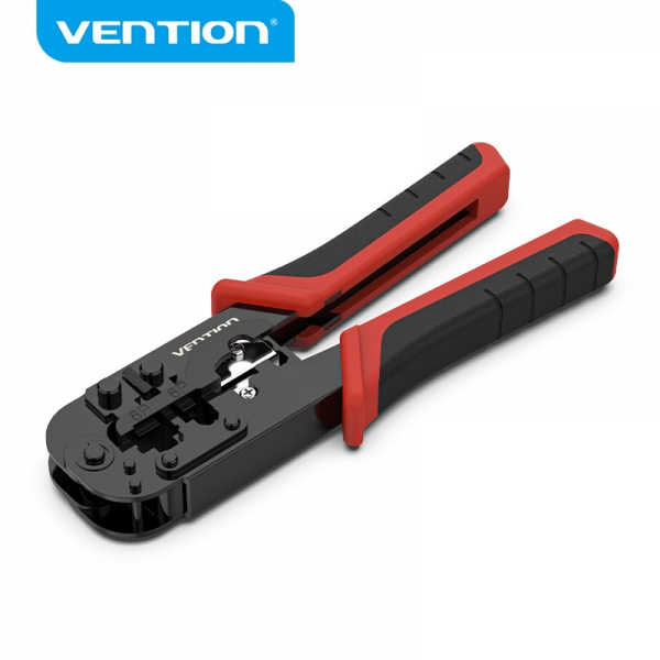 vention crimpadora metalica para rj45 color negro y rojo