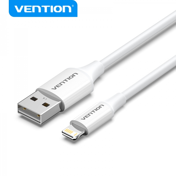 vention cable usb macho a lightning macho 3a 1m color blanco