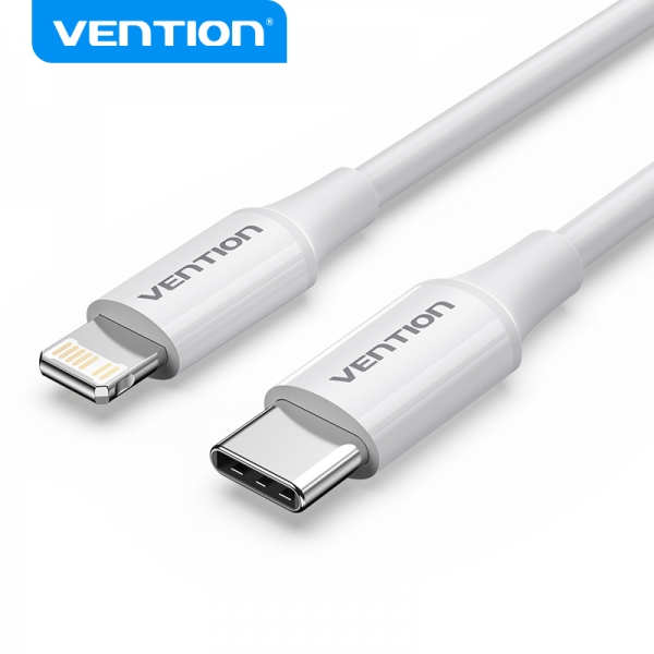 vention cable usb c macho a lightning macho 1m color blanco