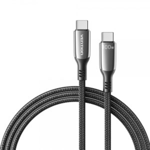 vention cable usb c macho a usb c macho 2m 5a pd100w color negro