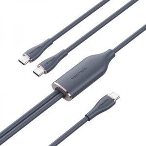 vention cable usb c macho a 2xusb c macho 1.5m color azul