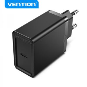 vention cargador de pared usb c 3a pd20w carga rapida color negro