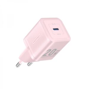 vention cargador de pared gan usb c 20w carga rapida eu color rosa
