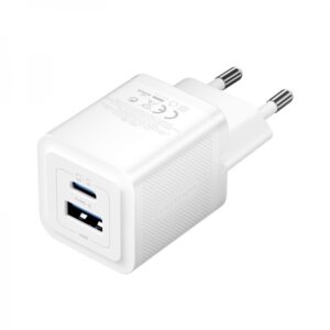 vention cargador de pared gan 2 puertos usb (c+a) (30w/30w) carga rapida eu color blanco