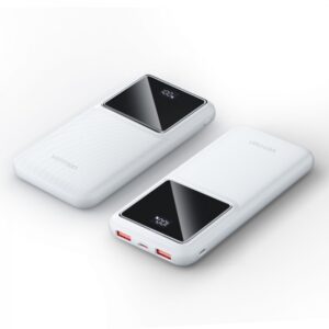 vention bateria powerbank 10000mah 22.5w usb (c+a+a) con pantalla led color blanco