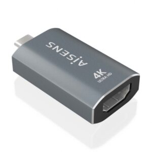 aisens conversor usb c a hdmi 2.0 carcasa de aluminio resolucion 4k@60hz profundidad de color 48 bit/px ancho de banda 18gbps soporta hdcp color gris