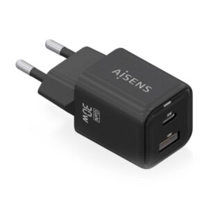 aisens cargador gan usb c 30w alta eficiencia energetica tecnologia ai para carga rapida multiples protecciones de seguridad compatible con usb c y usb a carga simultanea