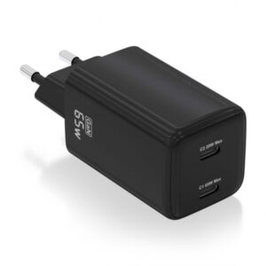 aisens cargador gan usb c 65w alta eficiencia energetica tecnologia ai multiples protecciones carga rapida y segura compatible con pd3.0 y otros protocolos 2 puertos usb c