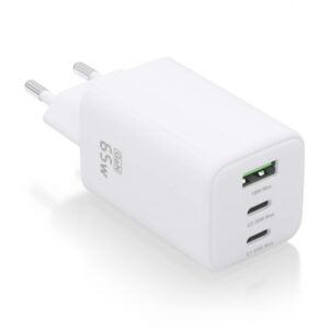 aisens cargador gan usb c 65w alta eficiencia energetica tecnologia ai carga rapida y segura 3 puertos usb compatible con multiples dispositivos