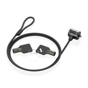 aisens cable de seguridad de acero con cerradura de llave compatible con kensington lock para ordenador, monitor y portatil color negro