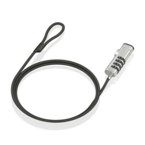 aisens cable de seguridad nano con combinacion acero revestido en vinilo compatible con ranura nano 2.5x6mm cerradura de 4 digitos negro