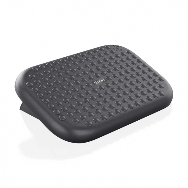 aisens reposapies ergonomico con inclinacion ajustable base antideslizante peso max. 20kg material hips resistente color negro