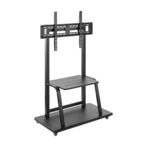 aisens eco soporte de suelo con ruedas y bandeja para dvd acero de alta resistencia pintura electrostatica ruedas con freno vesa maximo 800x600mm carga maxima 150kg