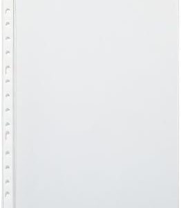 pardo pack de 100 fundas multitaladro folio transparentes 90 micras acabado piel de naranja refuerzo en blanco