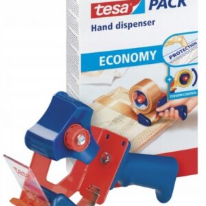 tesa 6300 economy precintadora para rollos de hasta 50mm tension ajustable manualmente color rojo/azul