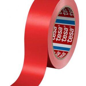 tesa 60404 cinta de embalar premium 12mm x 66 metros fabricado en spvc adhesivo de caucho natural color rojo