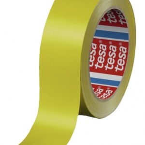 tesa 60404 cinta de embalar premium 12mm x 66 metros fabricado en spvc adhesivo de caucho natural color amarillo