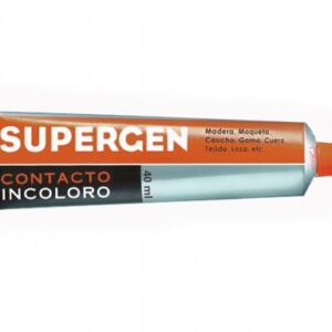 supergen contacto pegamento incoloro 40ml secado rapido no contiene tolueno resistencia al envejecimiento y a los rayos uv