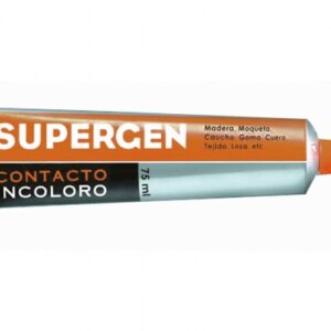supergen contacto pegamento incoloro 75ml secado rapido no contiene tolueno resistencia al envejecimiento y a los rayos uv