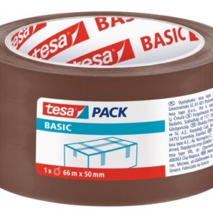 tesa basic precinto de embalar 50mm x 66 metros fabricado en polipropileno adhesivo ecologico color marron