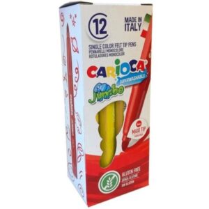 carioca jumbo rotulador cuerpo octogonal maxi tinta superlavable punta maxi 6mm bloqueada tapa ventilada color amarillo