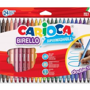 carioca birello pack de 24 rotuladores doble punta fina y media tinta superlavable no toxica lavable de la piel y tejidos con agua y sin jabon color varios