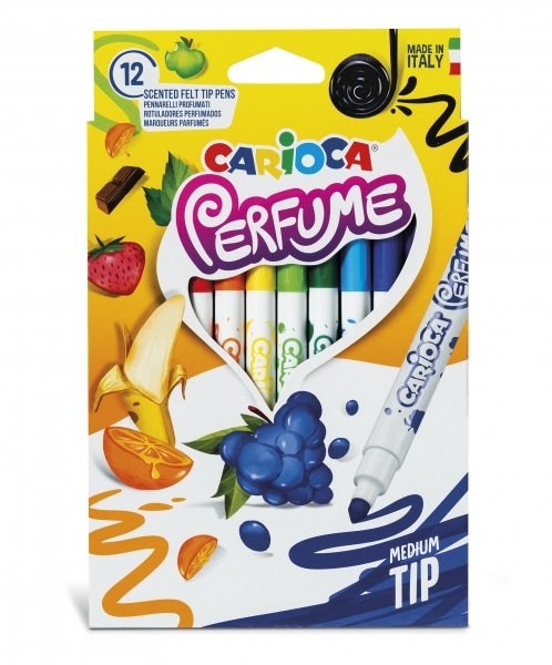 carioca xplosion pack de 12 rotuladores tinta perfumada y lavable aromas naturales libre de sustancias alergenicas punta bloqueada y conica color varios