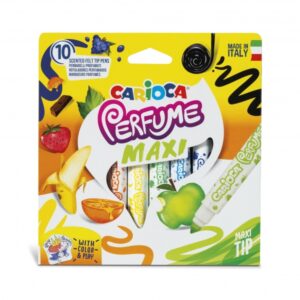 carioca perfume maxi pack de 10 rotuladores tinta perfumada lavable libre de sustancias alergenicas aromas naturales punta bloqueada y conica color varios