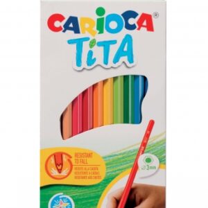 carioca tita pack de 12 lapices de resina cuerpo hexagonal escritura blanda mina segura y super resistente a las caidas color varios