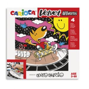 carioca velvet artworks pack de 4 ilustraciones de terciopelo para colorear suave textura desarrolla destreza y creatividad en colaboracion con cento canesio