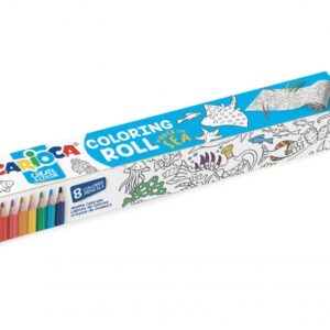carioca coloring roll under the sea papel adhesivo para colorear aplicable en superficies verticales u horizontales reutilizable sin residuos incluye 8 lapices de colores color varios