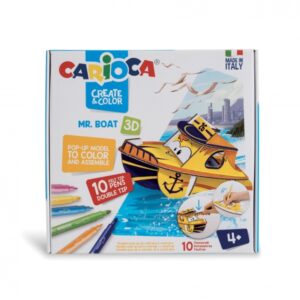 carioca pop up pack de 10 rotuladores superlavables doble punta fina y media para colorear y construir create & color transportes mr. boat 3d color varios