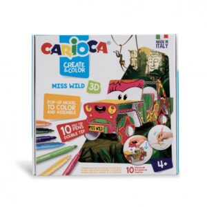 carioca pop up pack de modelos para colorear y construir 10 rotuladores superlavables con doble punta fina y media aventura con nuevos compañeros de viaje color varios