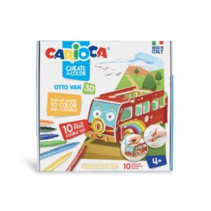 carioca pop up otto van modelos para colorear y construir + 10 rotuladores doble punta colores surtidos aventura con nuevos compañeros de viaje