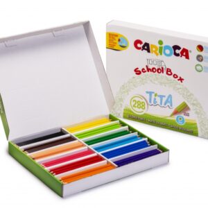 carioca tita pack de 288 lapices hexagonales de resina mina Ø 3mm colores brillantes y lavables escritura blanda ideal para colegios colores surtidos