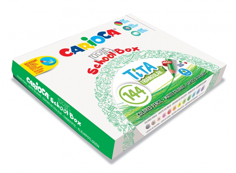 carioca tita pack de 144 lapices triangulares de resina mina Ø 4mm segura y resistente colores brillantes y lavables escritura blanda no se astilla colores surtidos