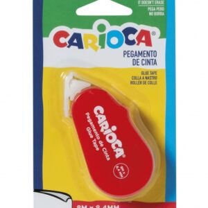 carioca glue tape cinta adhesiva precisa y rapida ideal para todo tipo de papel color varios