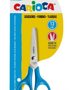 carioca tijeras pequeñas 13cm punta redonda acero inoxidable comodas para zurdos y diestros color azul