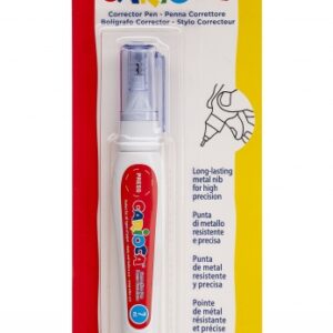 carioca boligrafo corrector 7ml punta de metal resistente y precisa apto para todo tipo de papel secado rapido color blanco