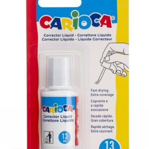 carioca corrector liquido pincel de nylon suave y preciso apto para todo tipo de papel secado rapido color blanco