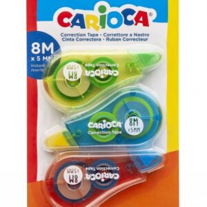 carioca pack corrector de cinta 2+1 cubriente se puede volver a escribir enseguida ideal para cualquier tipo de papel color varios