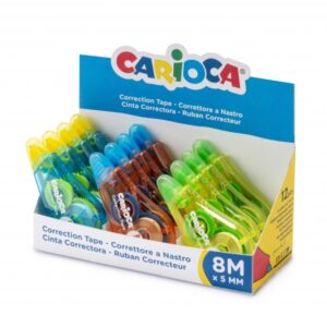 carioca tape expositor de 12 correctores cubriente se puede volver a escribir enseguida ideal para cualquier tipo de papel color varios