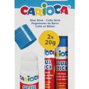 carioca pack de 2 pegamentos de barra ideal para casa, colegio y oficina pega papel, fotos y tejidos sin disolventes color varios