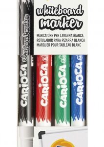carioca pack de 4 rotuladores para pizarra blanca punta fina secado rapido se borra facilmente punta de Ø 2.8mm color varios