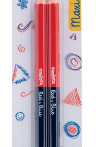 carioca maxi blister 2 lapices cuerpo lacado hexagonal mina de Ø 5mm color negro/rojo