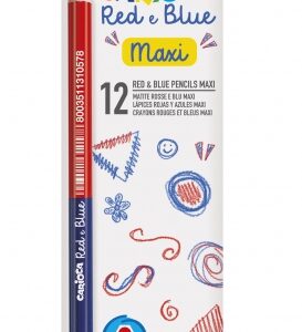 carioca maxi pack de 12 lapices cuerpo lacado hexagonal mina de Ø 5mm color azul/rojo