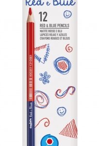 carioca pack de 12 lapices cuerpo lacado hexagonal mina de Ø 3.5mm color azul/rojo