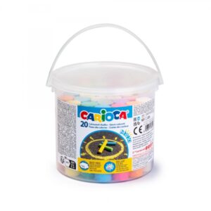 carioca pack de 20 tizas maxi bote con asa sin polvo colores brillantes lavables faciles de borrar color varios