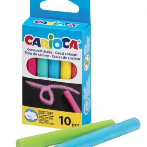 carioca pack de 10 tizas estandar sin polvo colores brillantes lavables faciles de borrar color varios