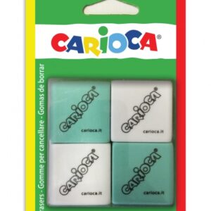 carioca pack de 4 gomas cuadradas color varios